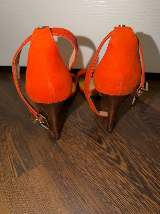 ANTONIO MELANI Bright Orange Open-Toe Ankle-Strap Heels - Picture 2 of 3